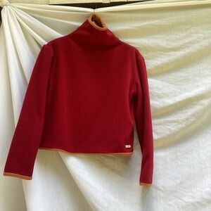 Fjallraven Red and Tan Turtleneck Sweater